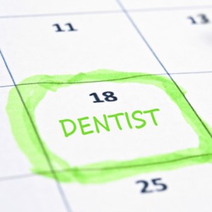 Calendar with dentist written on the 18th